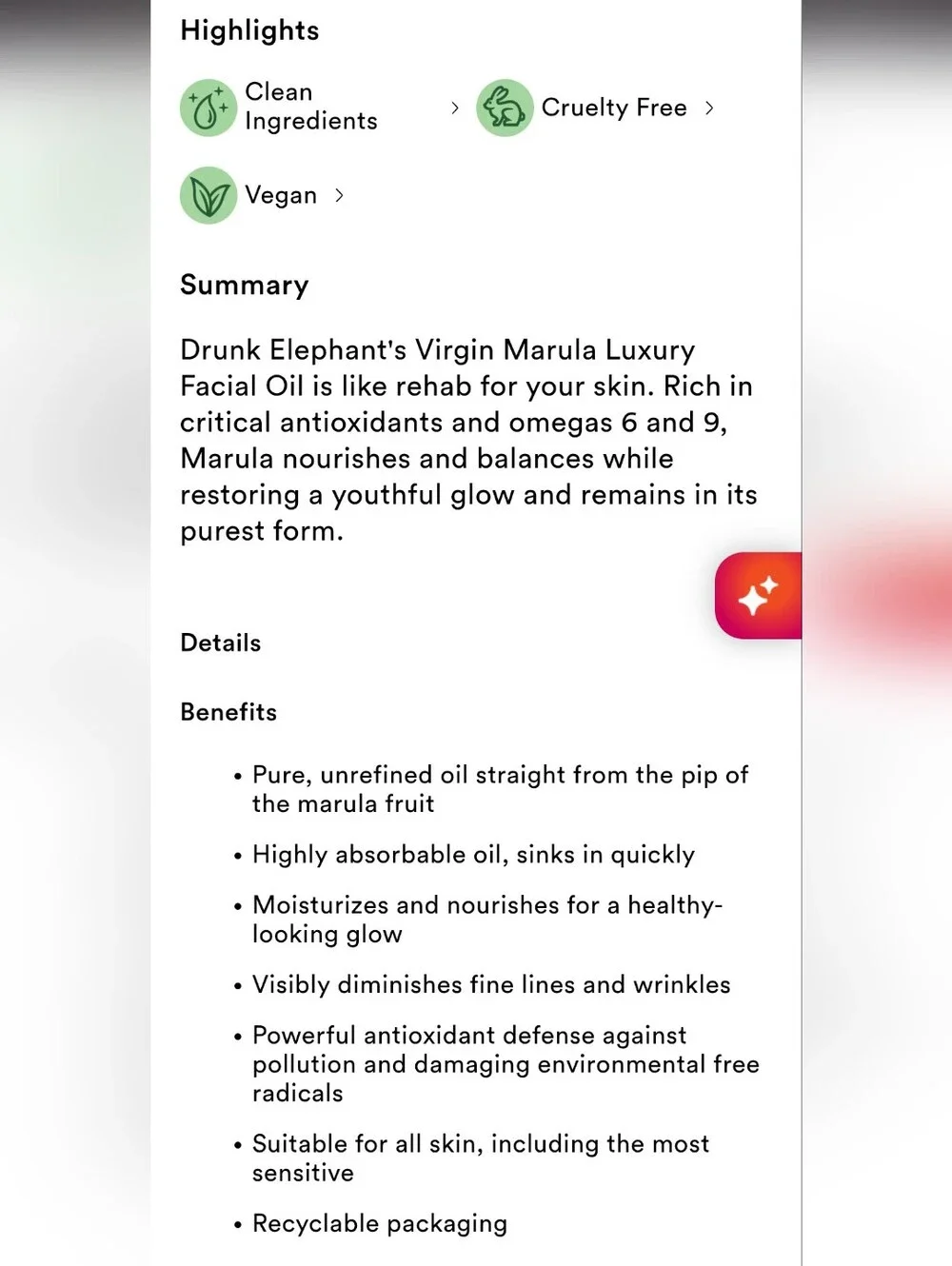 Drunk Elephant Virgin Marula Luxury Facial Oil -